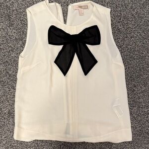 Forever 21 White Sleeveless Camisole with Black Bow